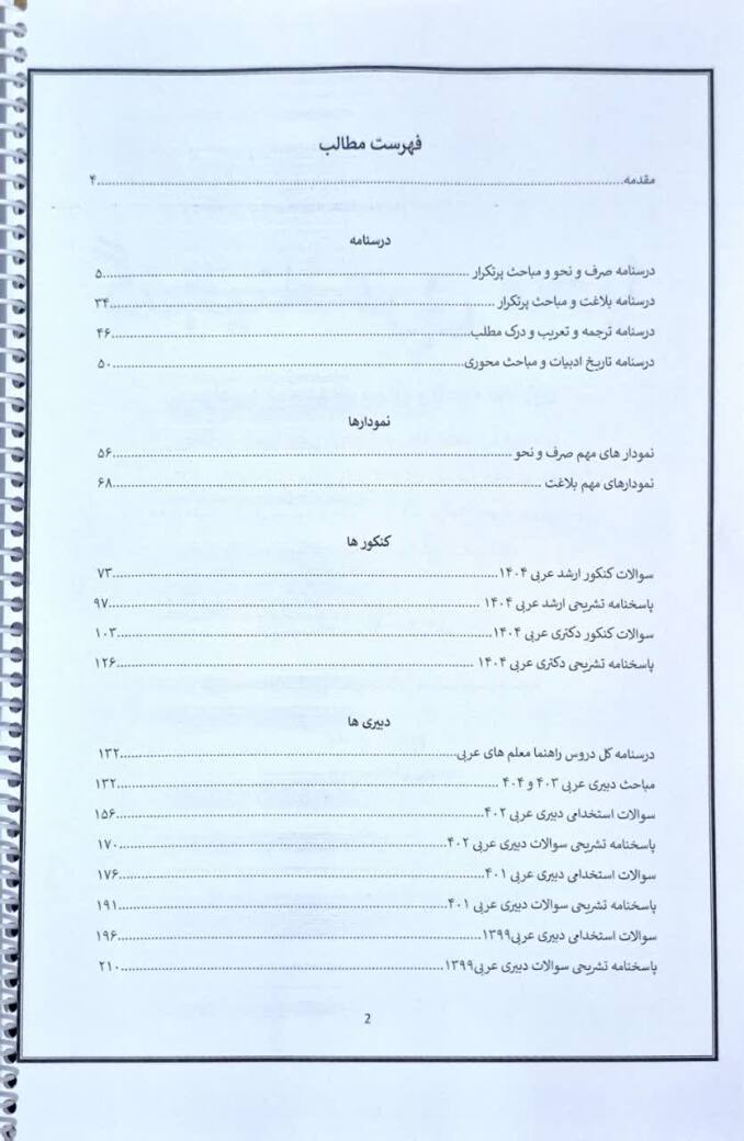 فهرست کتاب گنجینه